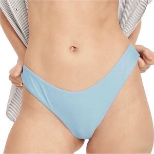 J Crew Blue Mist Curved Waist Cheeky Bikini Bottom NWT